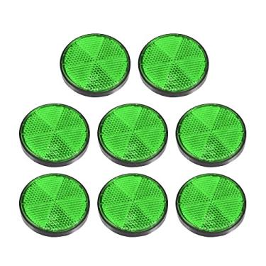 Imagem de Generic 8 Pçs Refletores Traseiros Redondos Parafuso no Raio de Segurança Refletor de Postes de Portão Refletor para Carros, Reboque, Motocicleta, Caminhões, Barco, Bicicleta, Verde