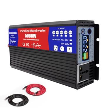Imagem de 24v to 110v 60hz,Inversor Carregador de Onda Senoidal Pura 5000W DC 12V 24V 48V 60V 72V, Entrada DC Saída AC 110V 230V, Inversor Conversor de Energia Solar de Baixa Frequência