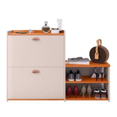 Imagem de Sapateira 2 Andares Mell New Organizadora com Banco 2 Portas Basculantes Hall de Entrada(MILANO OFF WHITE