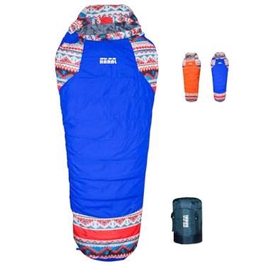 Imagem de Saco de dormir de penas 650 FP 1000 g Sacos de dormir leves à prova d'água de 0 graus para adultos em clima frio para mochilão, acampamento, caminhadas, viagens e uso doméstico (azul)