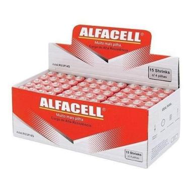 Imagem de 60 Pilhas Alfacell Aaa Embalagem Caixa Com 60 Unidades