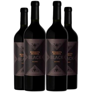 Imagem de Vinho Tinto Mosquita Muerta Black Malbec 750ml Kit 4 Garrafas