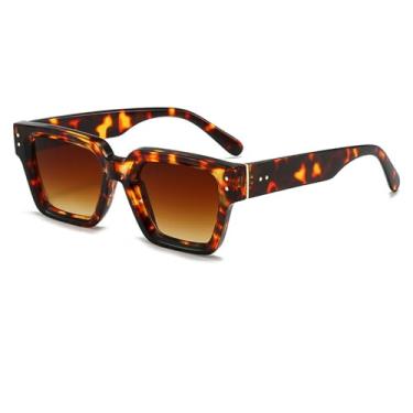 Imagem de Óculos de Sol Feminino Candy Colors Rivets com Lentes Gradientes e Proteção UV400 para Esportes ao Ar Livre, Corrida e Ciclismo, Cor Âmbar Chá