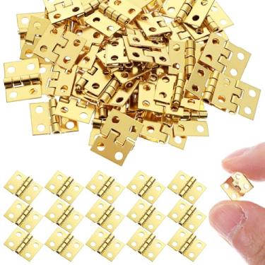 Imagem de Guduling 50 mini dobradiças para artesanato, pequenas dobradiças de cobre para artesanato, dobradiça de caixa de joias para caixas de presente de joias, caixas de madeira, caixas pequenas, modelos de