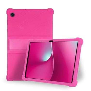 Imagem de Capa para T-Mobile Revvl Tab 2 de 10,1 polegadas, compatível com o tablet Android T-Mobile Revvl Tab 2 – Capa protetora de silicone macio com suporte, suporte de estilo comercial resistente a quedas à