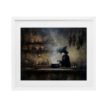 Imagem de Stupell Industries Witch's Cauldron Brew Impressão emoldurada branca sob vidro, design por Arlington Prints, 17 x 21