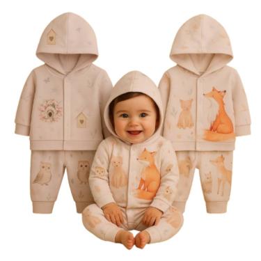 Imagem de Kit 2 Conjuntos Infantil Roupa Bebê  Inverno Estampa Digital