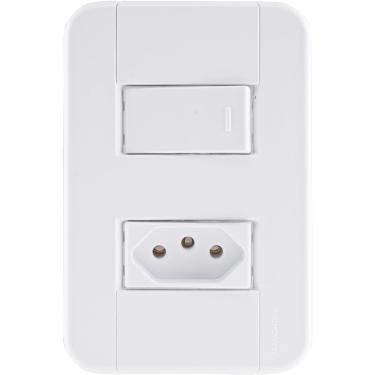 Imagem de 1 Interruptor Simples 10 A 250v e 1 Tomada A 250v Branco