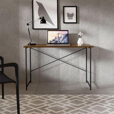 Imagem de Mesa Escrivaninha Para Estudo Office 0,76 Cm Miami Imbuia/ Preto