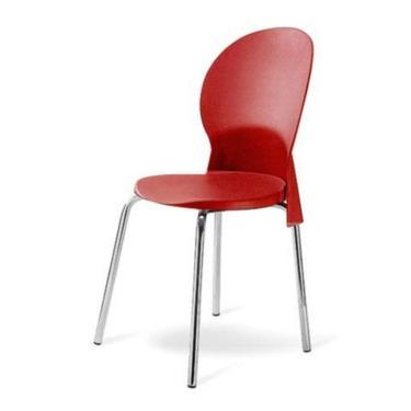 Imagem de Cadeira Base Cromada Linha Polipropileno Milano Vermelho