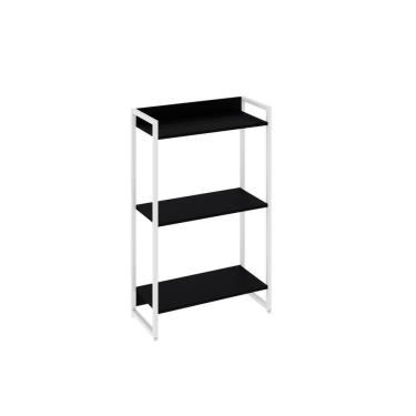 Imagem de Estante Dynamica 60x30x104cm C/03 Prateleiras Preto ônix / Est.branca Preto ônix / Est.branca