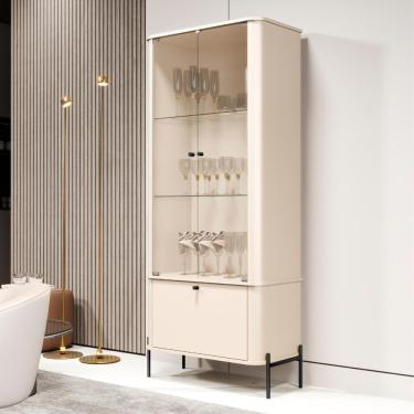 Imagem de Cristaleira 2 Portas Baton Rouge Off White Preto