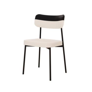 Imagem de Cadeira Mynna Fixa C/4 Pes 525 X 470 X 790 Mm C/1 Un. Crt.palha/courino Preto Crt Palha/courino Preto