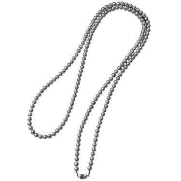 Imagem de Colar feminino de pérolas cinza, design de camada dupla de luxo, sem níquel, perfeito para casamentos, eventos e festas, comprimento 47,2