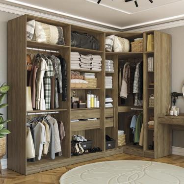 Imagem de Guarda-roupa Closet 2 Gvts Kappesberg Adapt Nogueira 158cm