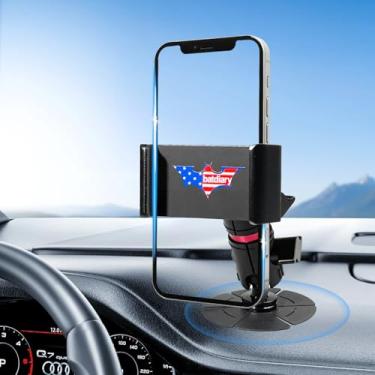 Imagem de Suporte universal de liga de alumínio para celular 2025 | Rotação de 360° + base adesiva sem resíduos de 75 mm | Serve para dispositivos iPhone 15/16/17 Pro Max/Galaxy S23/S24 Ultra de 60-110 mm |