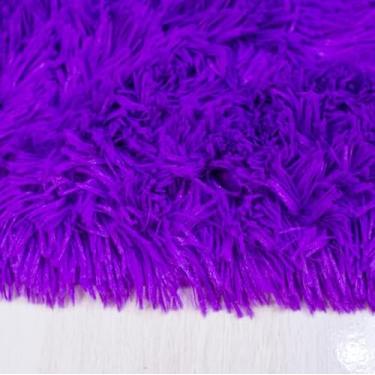 Imagem de Tapete Peludo Roxo PY 19, 150x50cm, Base Antiderrapante, Pelúcia Sintética, Material Antialérgico, para Corredores e Áreas de Entrada