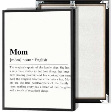 Imagem de Arte de parede em tela definição mãe preto e branco pôsteres minimalistas impressões educacionais inglesas para sala de aula quarto sala de estar decoração de parede 30,5 x 40,6 cm sem moldura