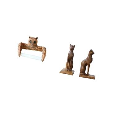 Imagem de Fenteer Suporte de Papel Higiênico Criativo de E Estátuas de Gato Egípcio, Estatuetas Decorativas, Suportes de Livros, Organizador de Toalhas, Dispensa