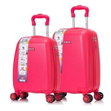 Imagem de Kit Malas Infantil Escola Bordo Roda 360° Acompanha Adesivos-Unissex