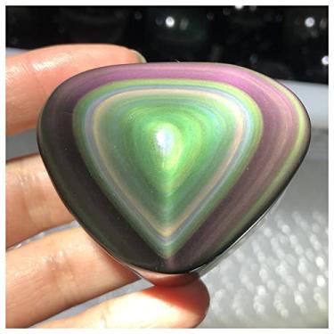 Imagem de Cheio de pedras preciosas e cristais de textura 40-420g obsidiana natural olhos de gato quartzo cristal pedras de coração, presente de decoração de amostra de minerais (cor: 80-110g)