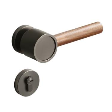 Imagem de Fechadura de porta de quarto interior mudo com alça dividida porta de madeira doméstica (D 16,5 cm)