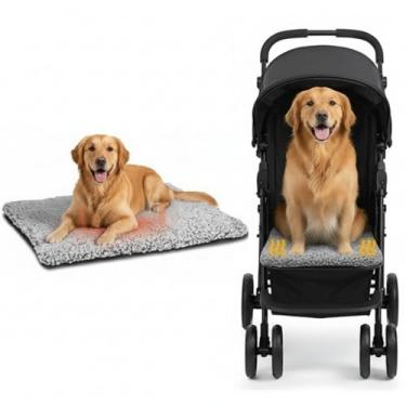 Imagem de Nuanchu Tapete para carrinho de bebê com autoaquecimento, tapete térmico extra quente para animais de estimação, cobertor lavável para gatos com parte inferior antiderrapante para carrinho de
