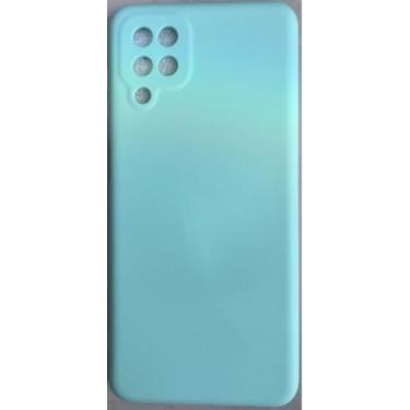 Imagem de Capa Capinha Case A12/M12 Samsung Galaxy Silicone Aveludado - CC, Azul