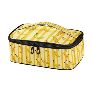 Imagem de GUIJI Lancheira com 2 faixas de banana, isolada, à prova de vazamento, lancheira para mulheres e homens, lancheira portátil para trabalho, piquenique, viagem