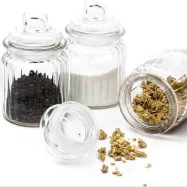 Imagem de Conjunto De Frascos De Vidro HerméTicos Com Tampas De Bambu Para Armazenar Condimentos, Doces E Velas — Frascos Para Condimentos(6)