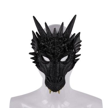 Imagem de Máscara Black Dragon Full Face Cover PU Foam Mardi Gras Party