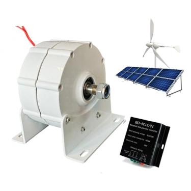 Imagem de 24v,HENGJINGTR Gerador de Ímanes Permanentes Sem Escovas de Baixa Velocidade 14000W 24V 48V 220V AC Alternadores para Turbina Eólica e Turbina Hidráulica (Com Base)
