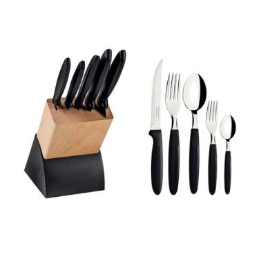 Imagem de KIT - Faqueiro Plenus 6 Peças + 1 Faqueiro 30 Peças Ipanema Preto - Tr