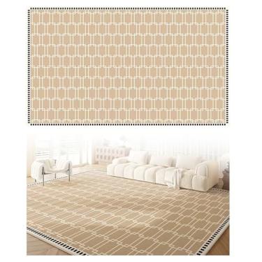 Imagem de SPXMQSS Tapetes laváveis à máquina, tapete para sala de estar, resistente à sujeira, antiderrapante e fácil de cuidar, para sala de estar, quarto, quarto de crianças, bege, verde, preto