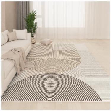 Imagem de SPXMQSS Tapetes grandes para sala de estar, antiderrapante, antiderrapante para quarto, tapetes macios de lã sintética lavável para sala de estar, quarto, escritório - fácil de limpar, bege/cinza