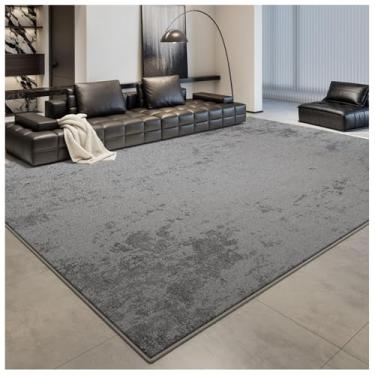 Imagem de SPXMQSS Tapete grande para sala de estar, tapete lavável resistente a manchas para quarto antiderrapante macio pilha baixa para sala de estar, quarto, sala de jantar, cinza C 240 x 400 cm