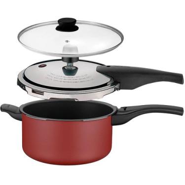 Imagem de Panela de Pressão 2 em 1 Tramontina Vancouver 3 Lts Antiaderente Verme