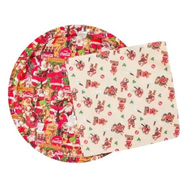 Imagem de Guardanapo de papel e prato vintage com colagem de Papai Noel da Coca Cola