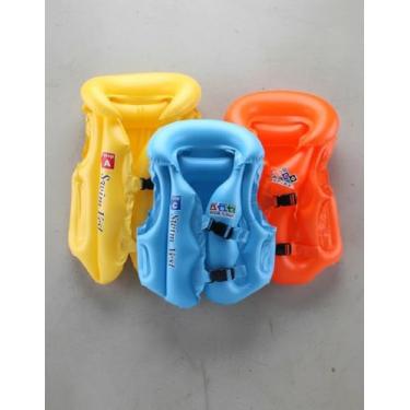 Imagem de Colete Inflável Infantil PVC – Suporte de Flutuação Leve Para Piscina Praia Atividades Aquáticas (M)