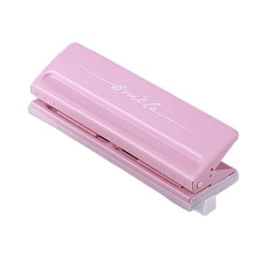 Imagem de Nishiyuenyi Perfurador de Papel Ajustável com 6 Furos E Marca de Posicionamento, Acessório Multifuncional para Máquinas de Fax de Mesa, Pastas E Cadernos, Rosa