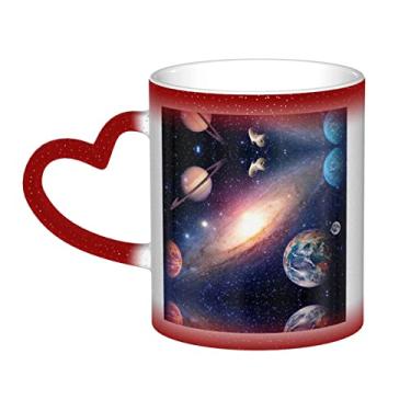 Imagem de Copo de café divertido Universe Galaxy Outer Space, copo de cerâmica com mudança de cor sensível ao calor 12 Oz, para café/chá/leite/cacau, para adolescente/aniversário/festival/presentes
