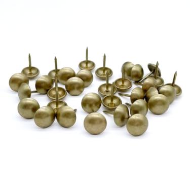 Imagem de Let's Decorate 500 peças de tachinhas de estofamento D11 mm/pinos de cor dourada fosca de 1,1 cm, tachas decorativas de sofá, tachas de metal para polegar, pregos decorativos para casa DIY (ouro fosco