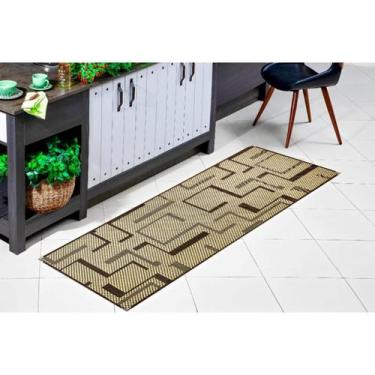 Imagem de Passadeira Tapete Sisal 1,80m Marrom Bege Antiderrapante Cozinha Corre