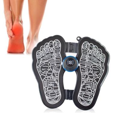 Imagem de Massageador Elétrico para Pés EMS Dobrável USB – Estimulação Muscular, Acupuntura, Modos Ajustáveis, Portátil e Alívio de Dores e Cansaço