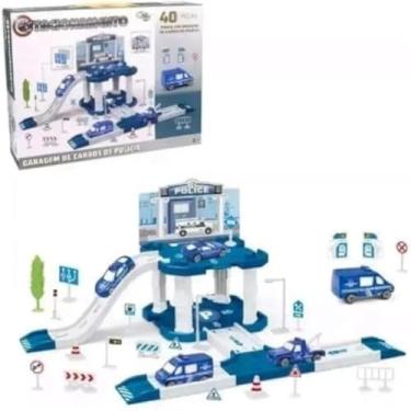 Imagem de Pista de brinquedo de delegacia com carros e acessorios, funcional,divertida