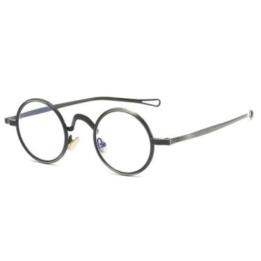Imagem de Óculos de Sol Retrô Metal Redondo Punk Polarizados Femininos com Lentes Transparentes, Armação Masculina com Proteção UV400, Cor Cinza Chumbo