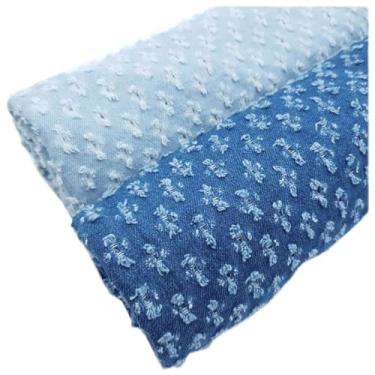 Imagem de Denim 100% Algodão Tecido Não Elástico Para Artesanato DIY Vestuário Jaqueta Estofamento Saia Jeans Decoração Design Moderno Com Rasgos(Blue 3,1.5x1m)