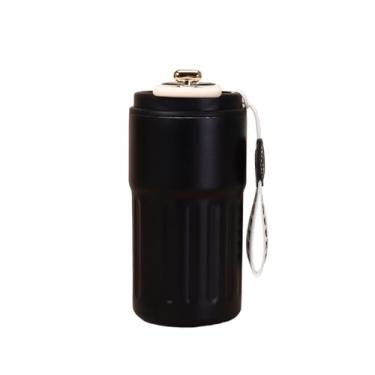 Imagem de Copo Térmico Inteligente 420ml com Display Digital – Xícara de Café em Aço Inox Tampa com Trava(PRETO)