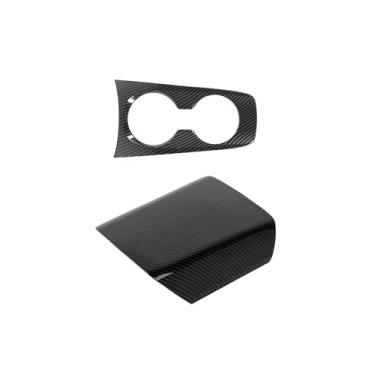Imagem de Capa para suporte de copo Camaro e capa de console central capa de acabamento de caixa de apoio de braço adequada para Chevy Camaro 2010-2015 decoração acessórios interiores, fibra de carbono
