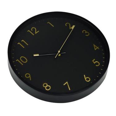 Imagem de Relógio de Parede 30cm Minimalista 6431 Cor:Preto - Livon, Preto
